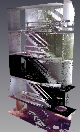Mensuration 3d batiment scanner laser fichier points utilisation construction facade charpente acier alu