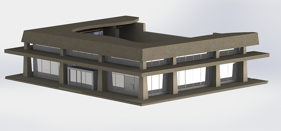 Conception 3D de façades en vitrage isolant et poteau-traverse