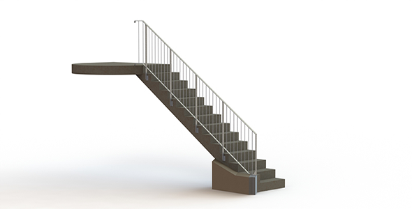 Dessin technique de barrières métalliques pour un escalier