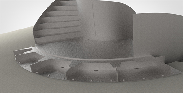 Développement d'un escalier métal cintré à Genève