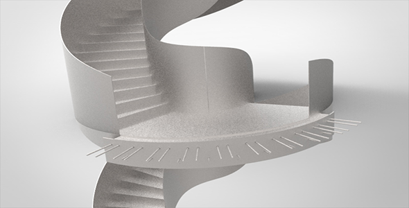 Escalier métal arrondi monumental à Genève en Suisse