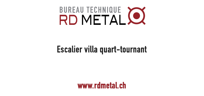 Escalier volant en métal thermolaqué pour une villa