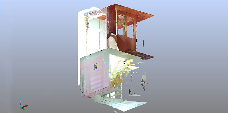 Galerie image présentation et technologie implantation d’escalier avec des mesure 3D Faro ou Leica