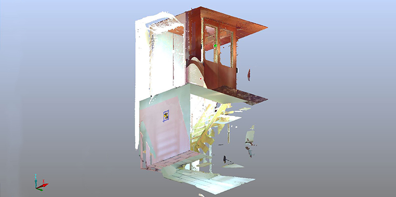 Modèle 3D pour implantation escalier Galerie image présentation et technologie implantation d’escalier avec des mesure 3D Faro ou Leica