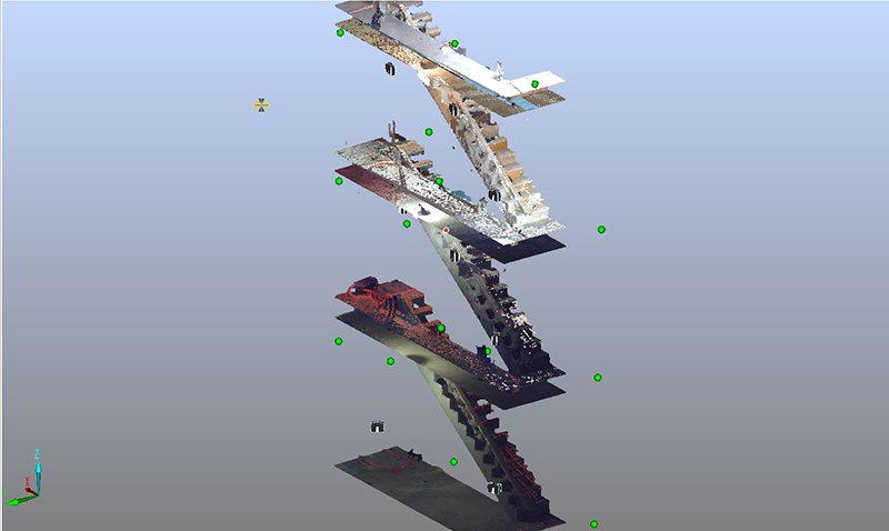Mensuration 3D validation pour mesures escalier Relevé précis et mensuration 3D Validation Autocad Revit des mesures escalier droit en béton dans immeuble en construction