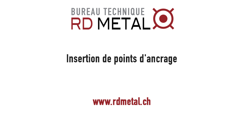 Points d'ancrage BIM pour insertion d'une verrière à Martigny, canton du Valais.
